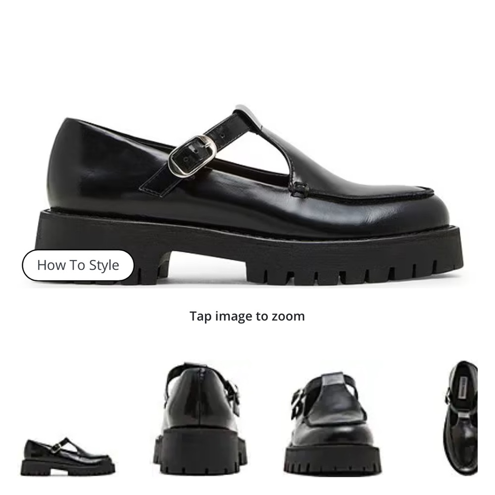 Steve Madden Black Platform Mary Jane Flats